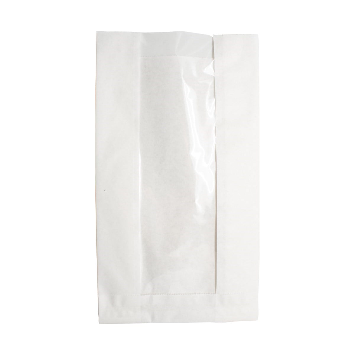 Baskısız Pencereli Simit Kesekağıdı-Beyaz Sülfit Kağıt-(En:15cm/Boy:23cm/Körük:8cm+Pencere)