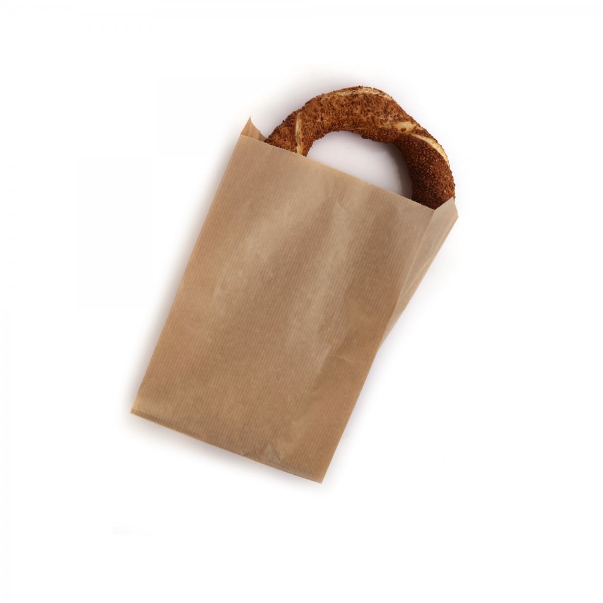 Baskısız Simit Kesekağıdı-Kahverengi Şamua Kağıt-(En:15cm/Boy:23cm/Körük:8cm)