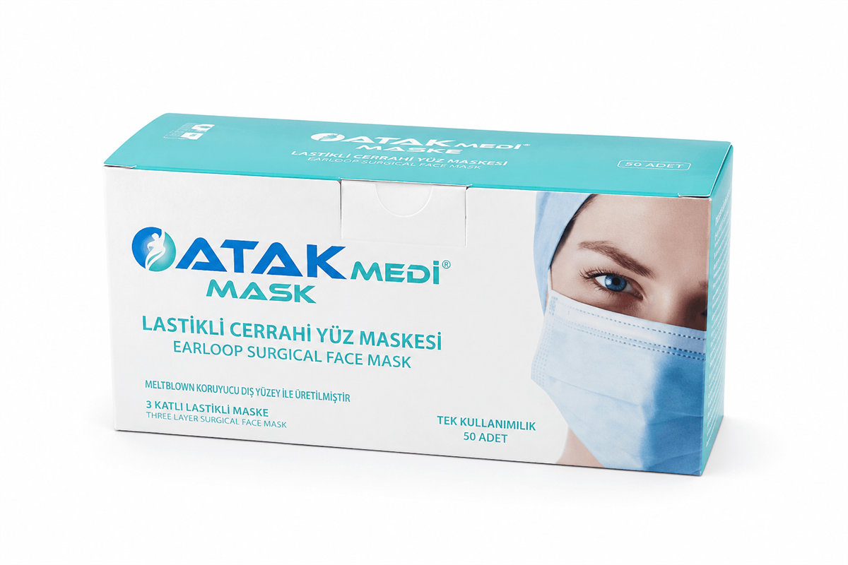 Maske Yumuşak Bantlı 3 Katlı (Meltblownlu)  50li 