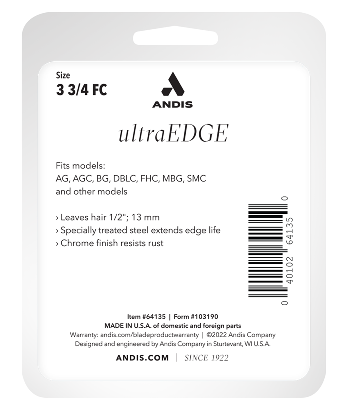 Andis Ultra Edge Traş Bıcağı No:3-3/4FC ( 64135 )
