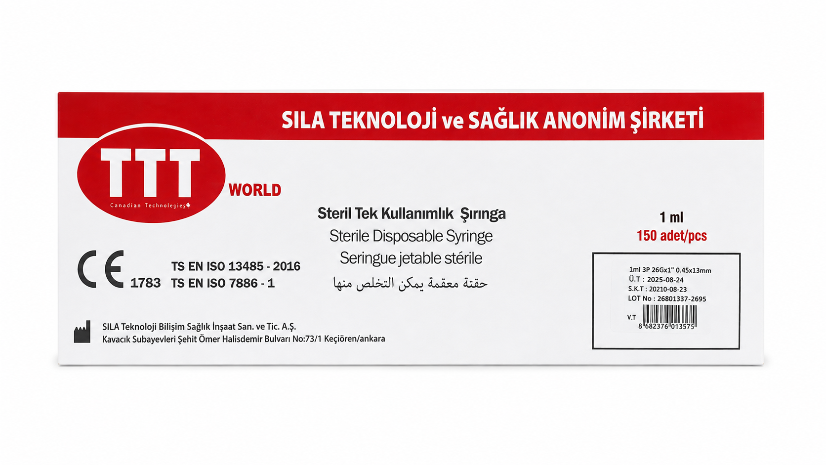 TTT İnsilün Enjektörü 1 CC - 150li Paket