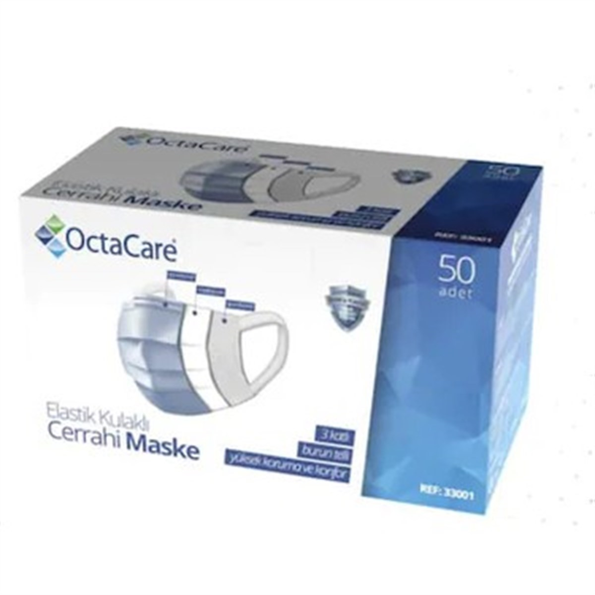 Maske Yumuşak Bantlı 3 Katlı (Meltblownlu)  50li 