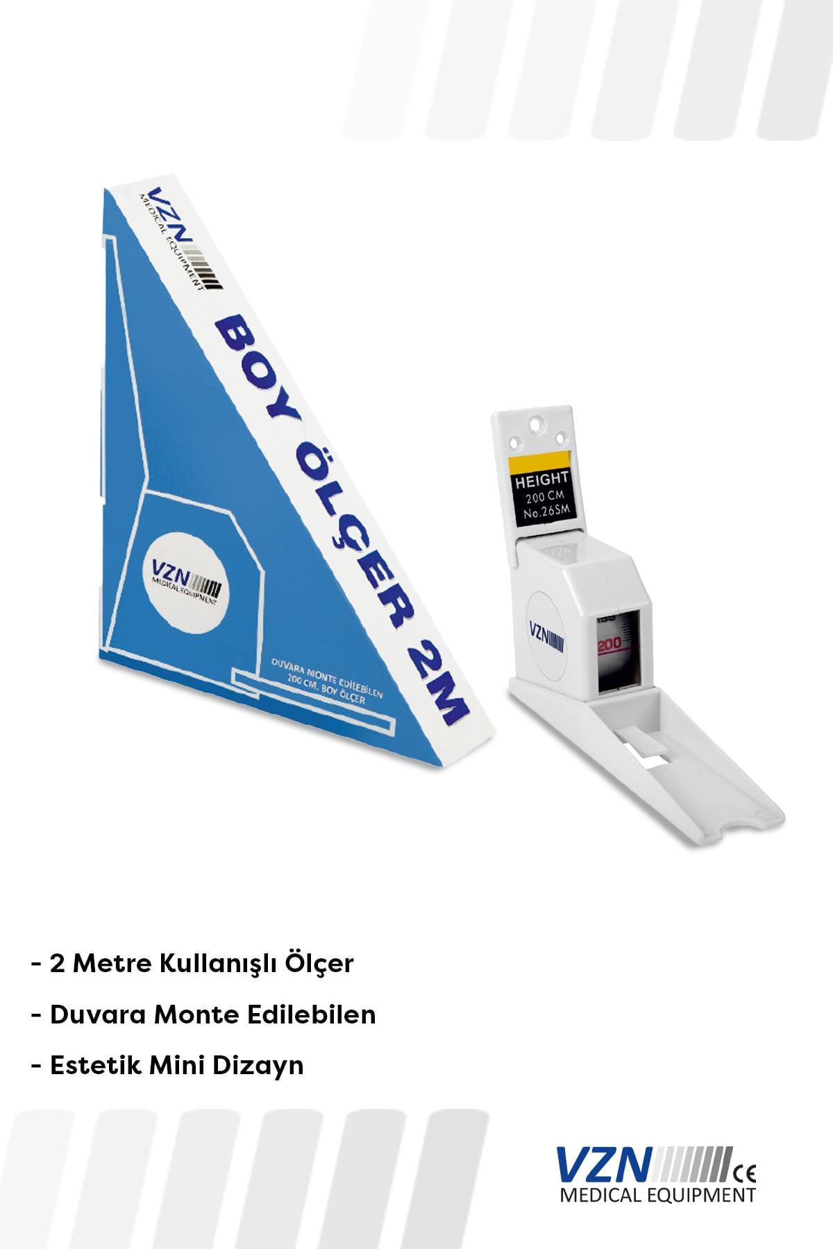 VZN Duvara Monte Edilebilen Boy Ölçer 2 Metre