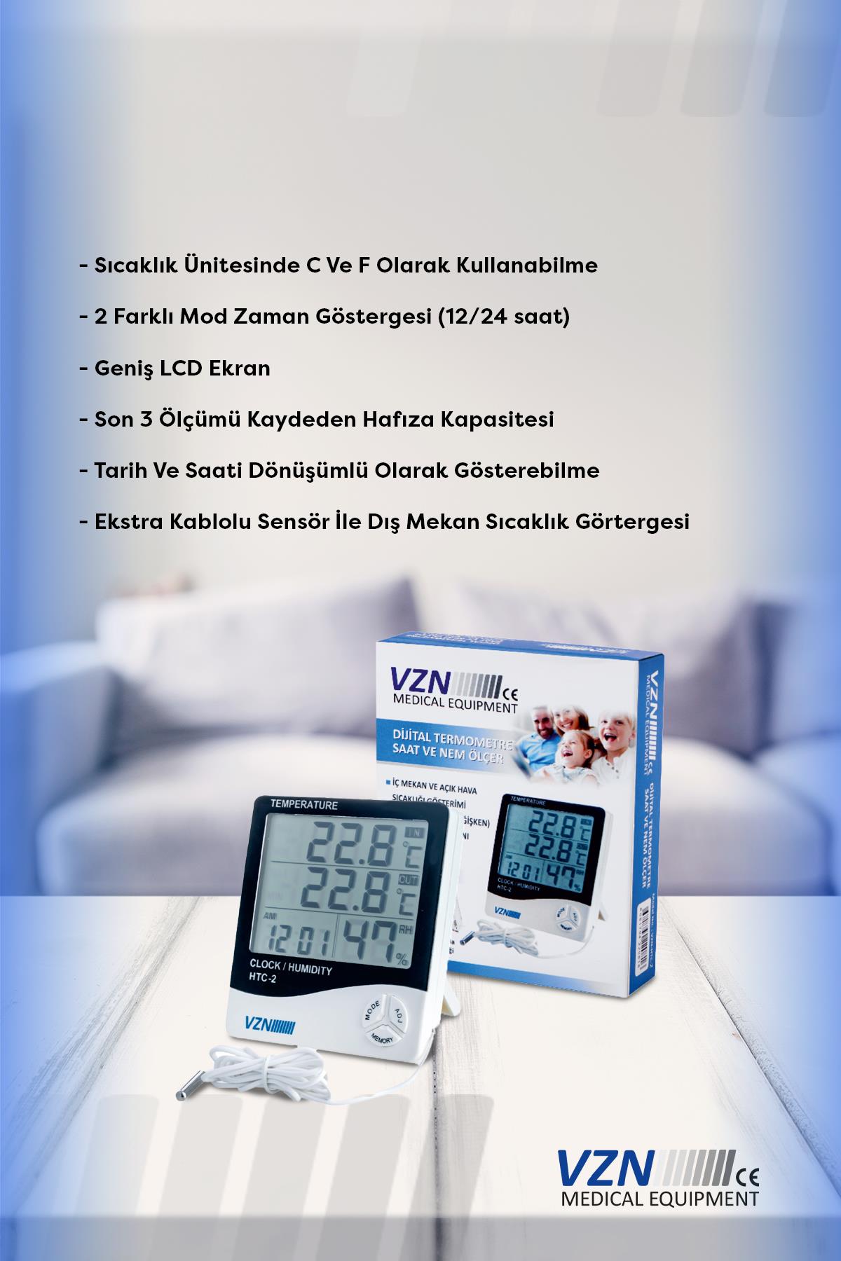 VZN Problu Nem Ölçer Ve Termometre HTC-2 MODELİ
