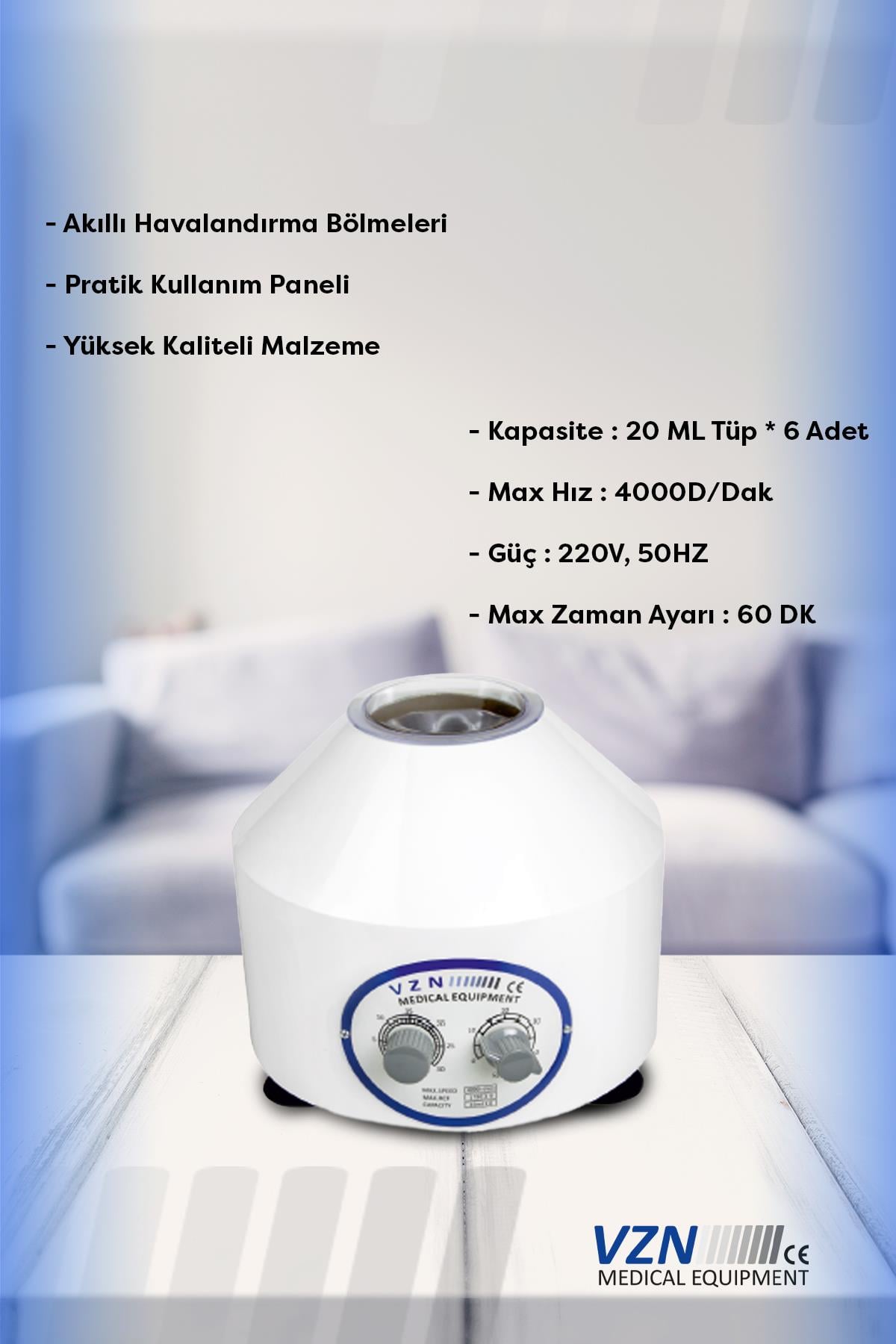 VZN Santrifüj Cihazı 6 Tüplü  800 D