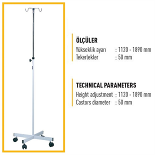 Serum Askısı 4 Ayaklı