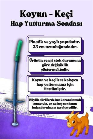  Koyun Hap Yutturma Sondası Plastik