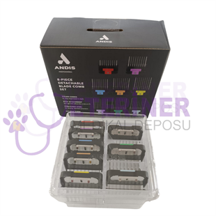 Andis 8 Parça Paslanmaz Çelik Tarak Seti