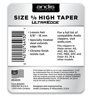 Andis Ultraedge Traş Bıçağı 5/8 HT Numara 