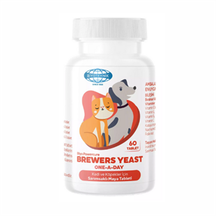 Biyo Powercure Brewers Yeast One-A-Day Kedi ve Köpekler için Sarımsaklı Maya 60 Tablet