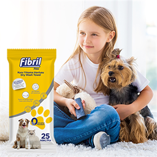Fibril Evcil Hayvan Kuru Yıkama Havlusu 25 Adet