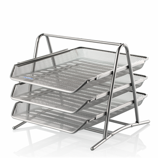 Lacco Metal Evrak Rafı - 3lü Gümüş Renk