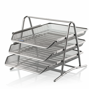 Lacco Metal Evrak Rafı - 3lü Gümüş Renk