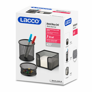 Lacco Metal Masa Seti 3lü Siyah