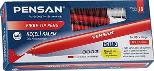 Pensan 3003 Ofis Tipi Keçeli Kalem Kırmızı