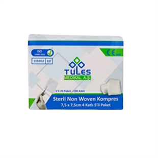 Tules Steril Spanç Non Woven (Gaz Kompress) 7,5*7,5 CM 4 kat 100lü Paket