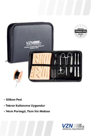 VZN 9 Parça Sütürlü Cerrahi Eğitim seti Çantalı