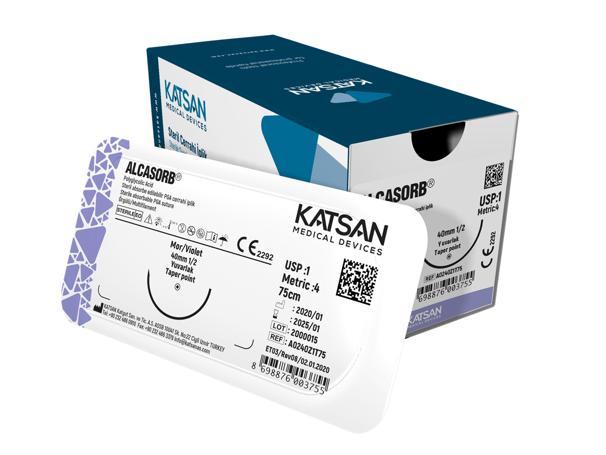 KATSAN ALCASORB Cerrahi PGA ( Emilebilir) 75 cm 12'li Paket