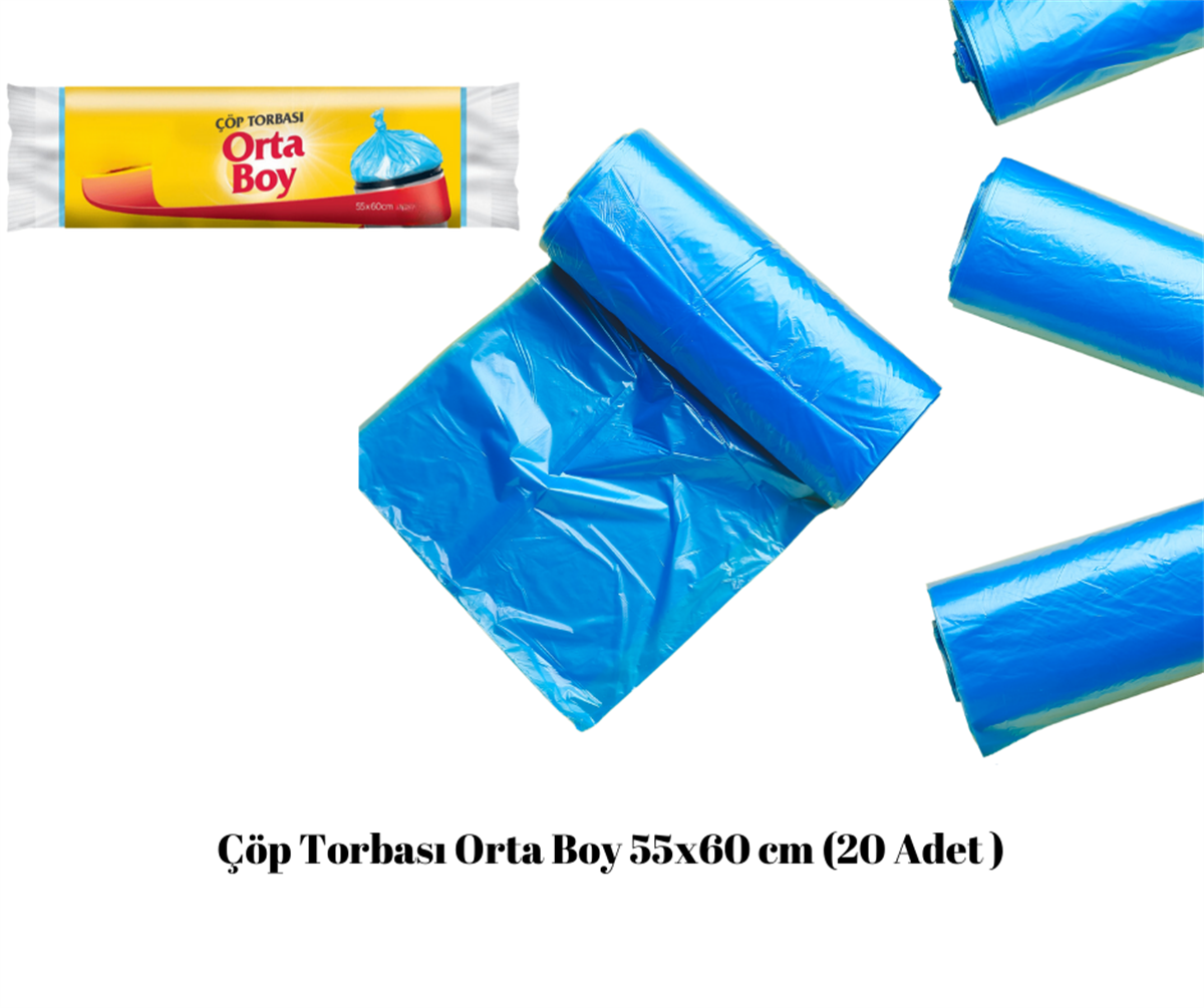Çöp Torbası Orta Boy  55x60 cm (20 Adet )