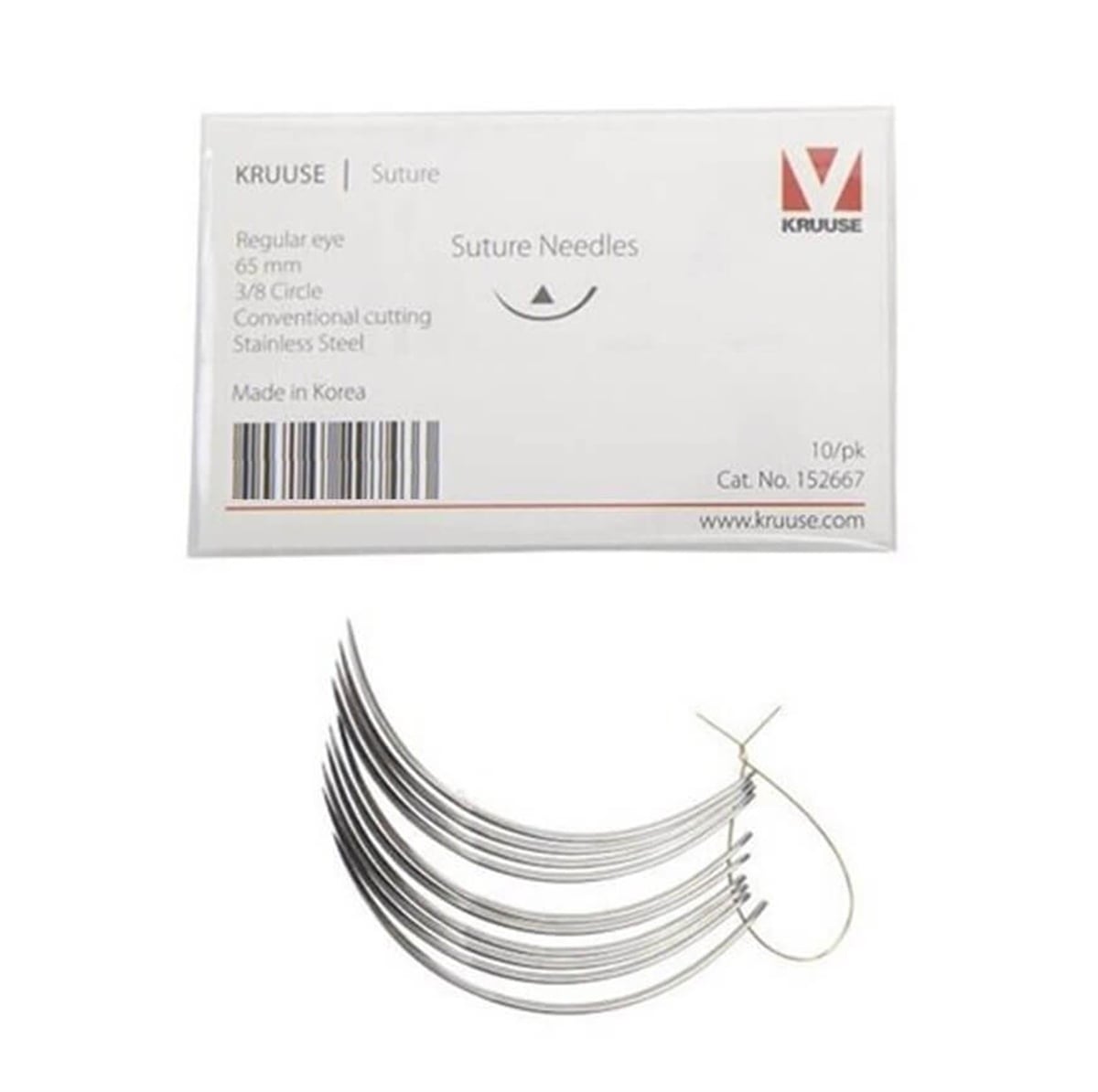 Kruuse Sütür İğnesi Regular 3/8 Keskin 89 MM 10'lu Paket