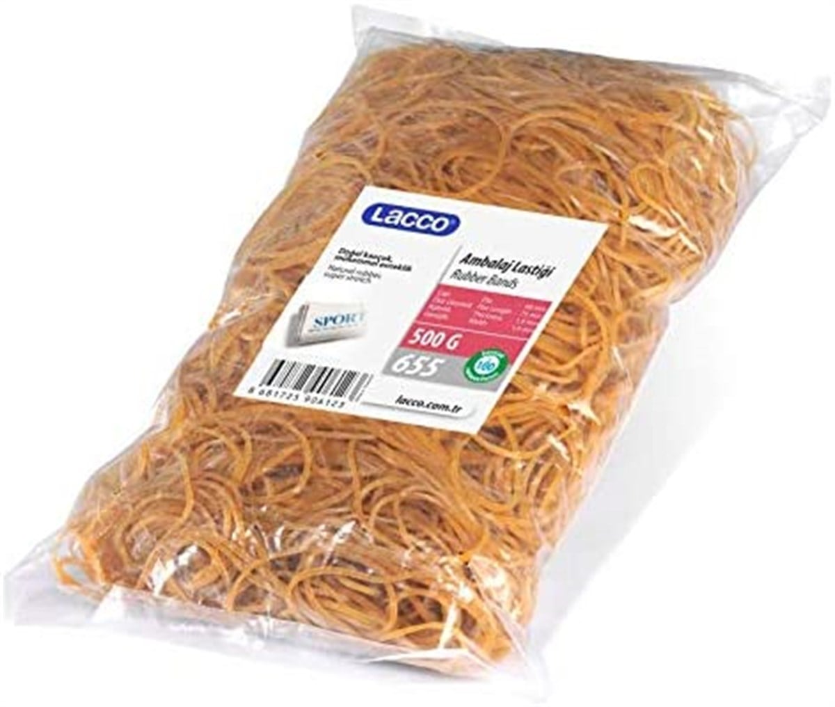 Lacco İnce Ambalaj Lastiği %100 Kauçuk 500 gr