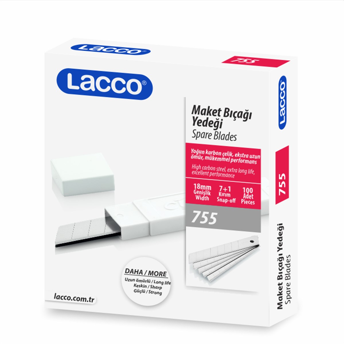 Lacco Maket Bıçağı Yedeği Kırımlı 7+1  - 18 mm