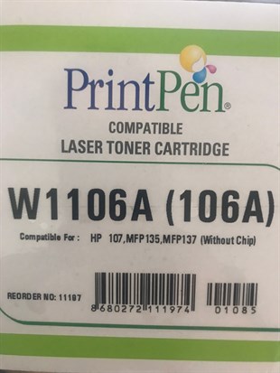 Printpen Laser Toner W1106A (106A) ÇİPSİZ