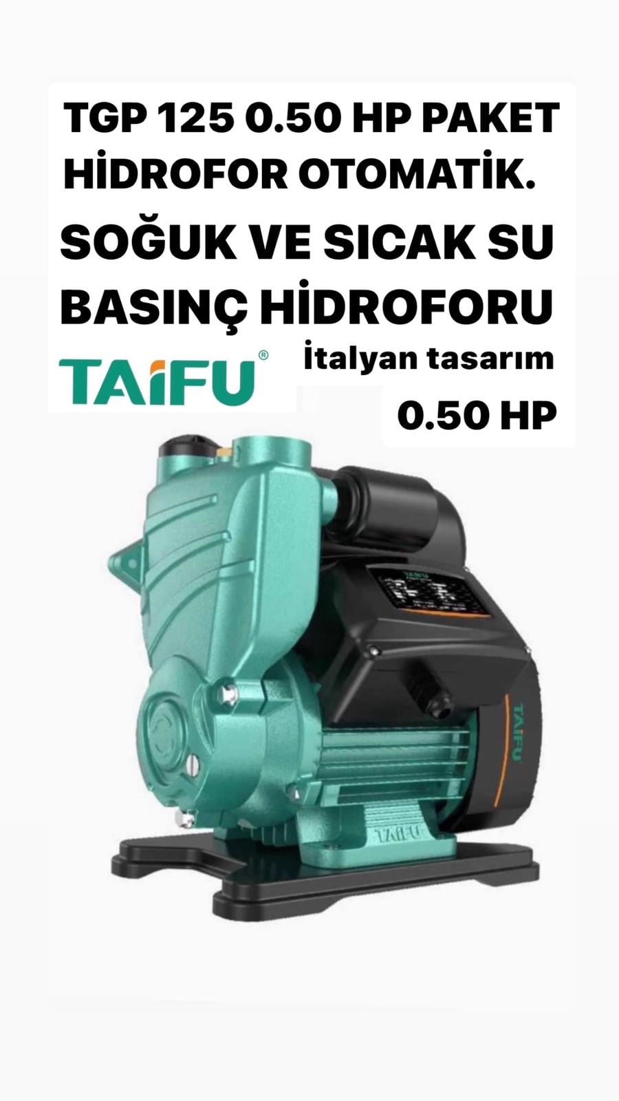 Taifu TGP 125 Güneş Enerjisi Sıcak Su Basınçlandırma Hidroforu 32mss 35lt/dk 0,5Hp
