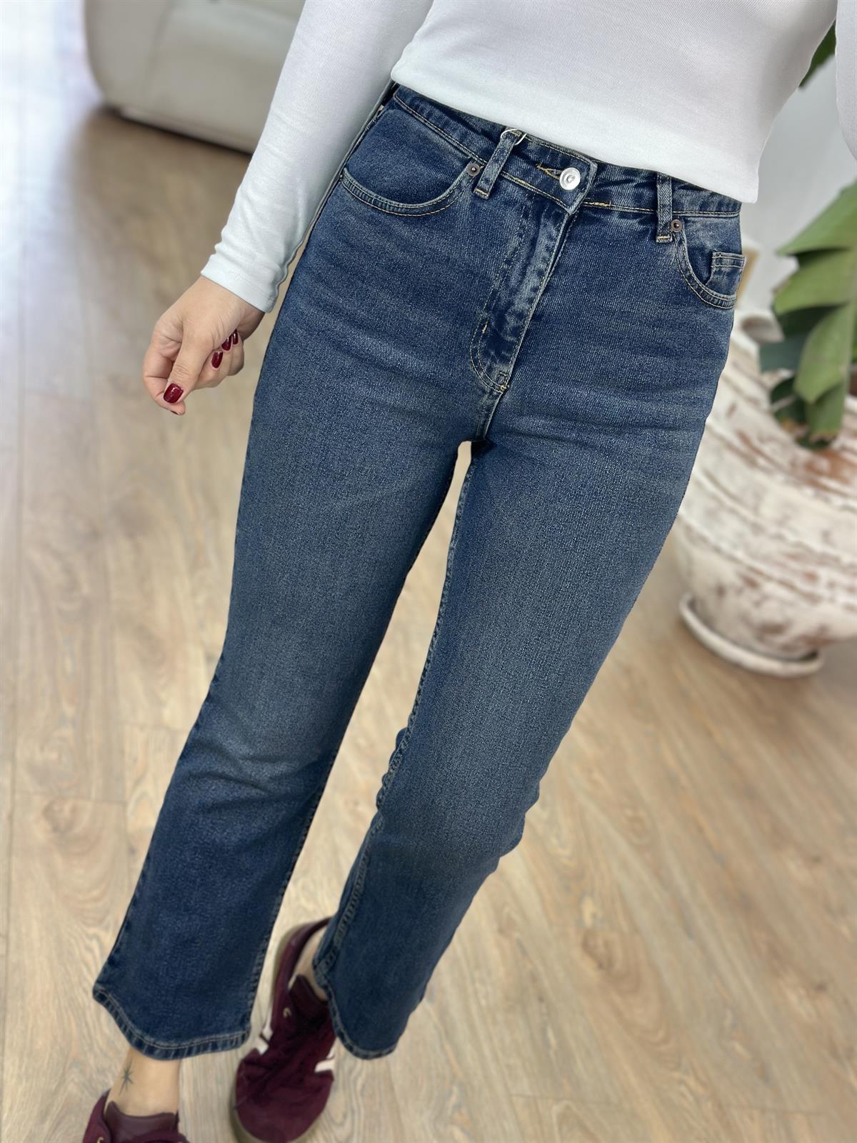  Orijinal Marka Flare Kesim Jean - Tint Mavi