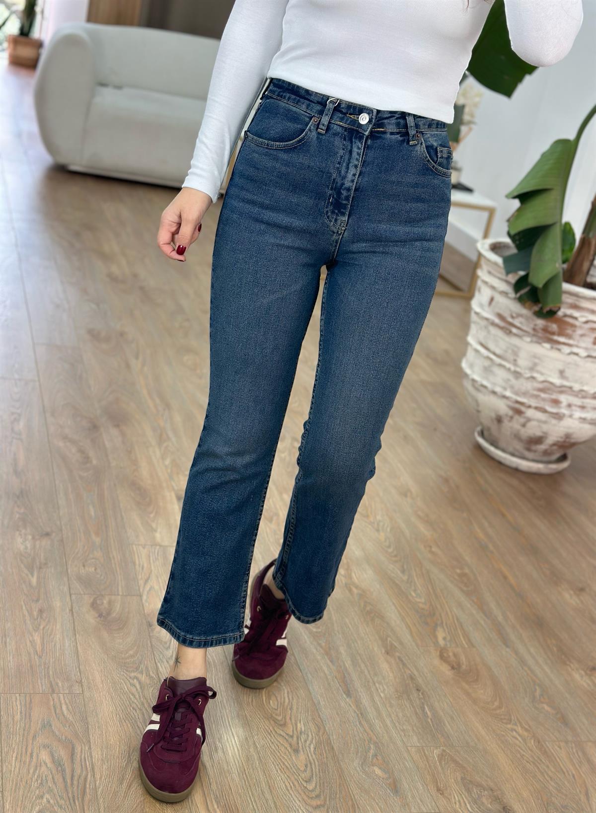  Orijinal Marka Flare Kesim Jean - Tint Mavi