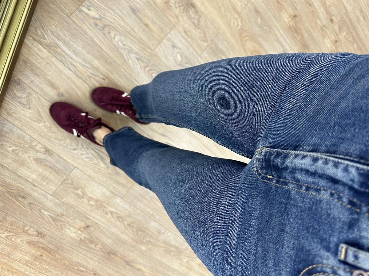  Orijinal Marka Flare Kesim Jean - Tint Mavi