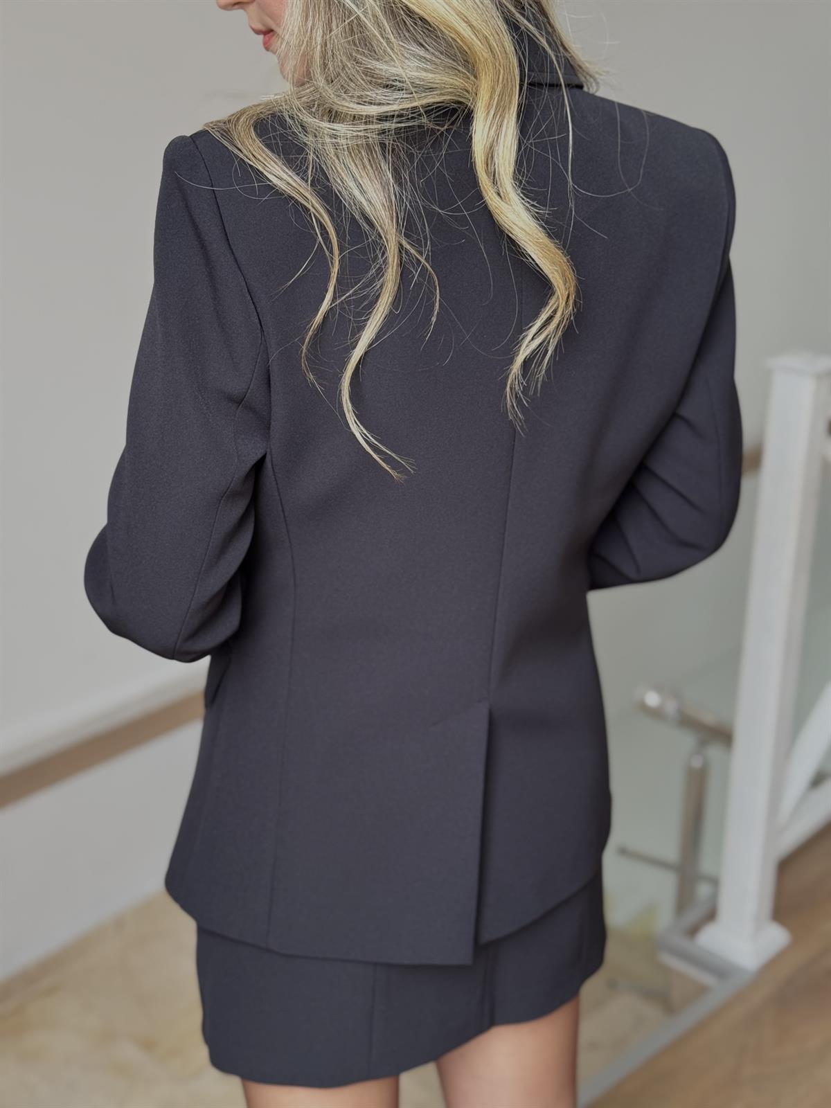  Premium Etekli Blazer Takım - Siyah