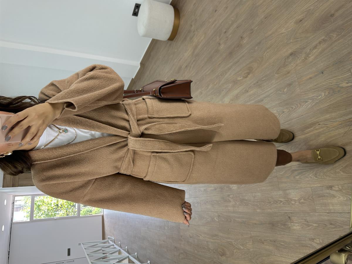 %100 Kaşe Yumoş Kaban-Camel