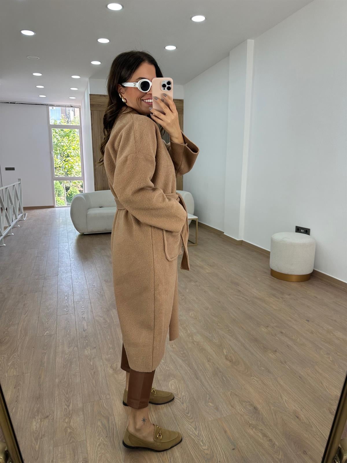 %100 Kaşe Yumoş Kaban-Camel