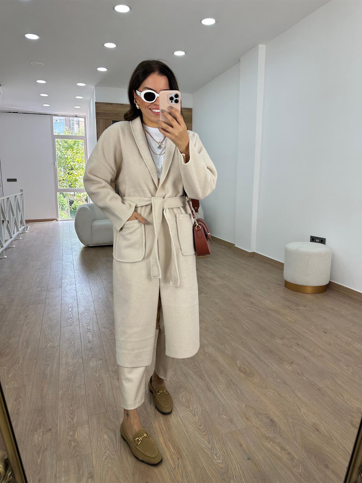 %100 Kaşe Yumoş Kaban-Taş