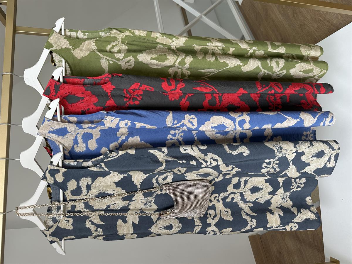 %100 Modal Kumaş Midi Boy Elbise-Antrasit