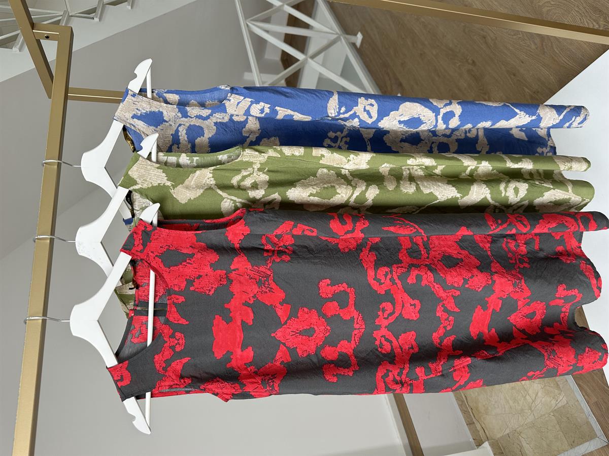 %100 Modal Kumaş Midi Boy Elbise-Yeşil