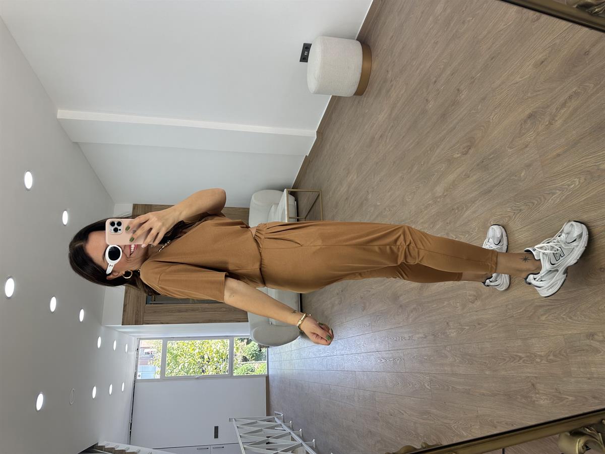 %100 Modal Şalvar Pantolon-Camel