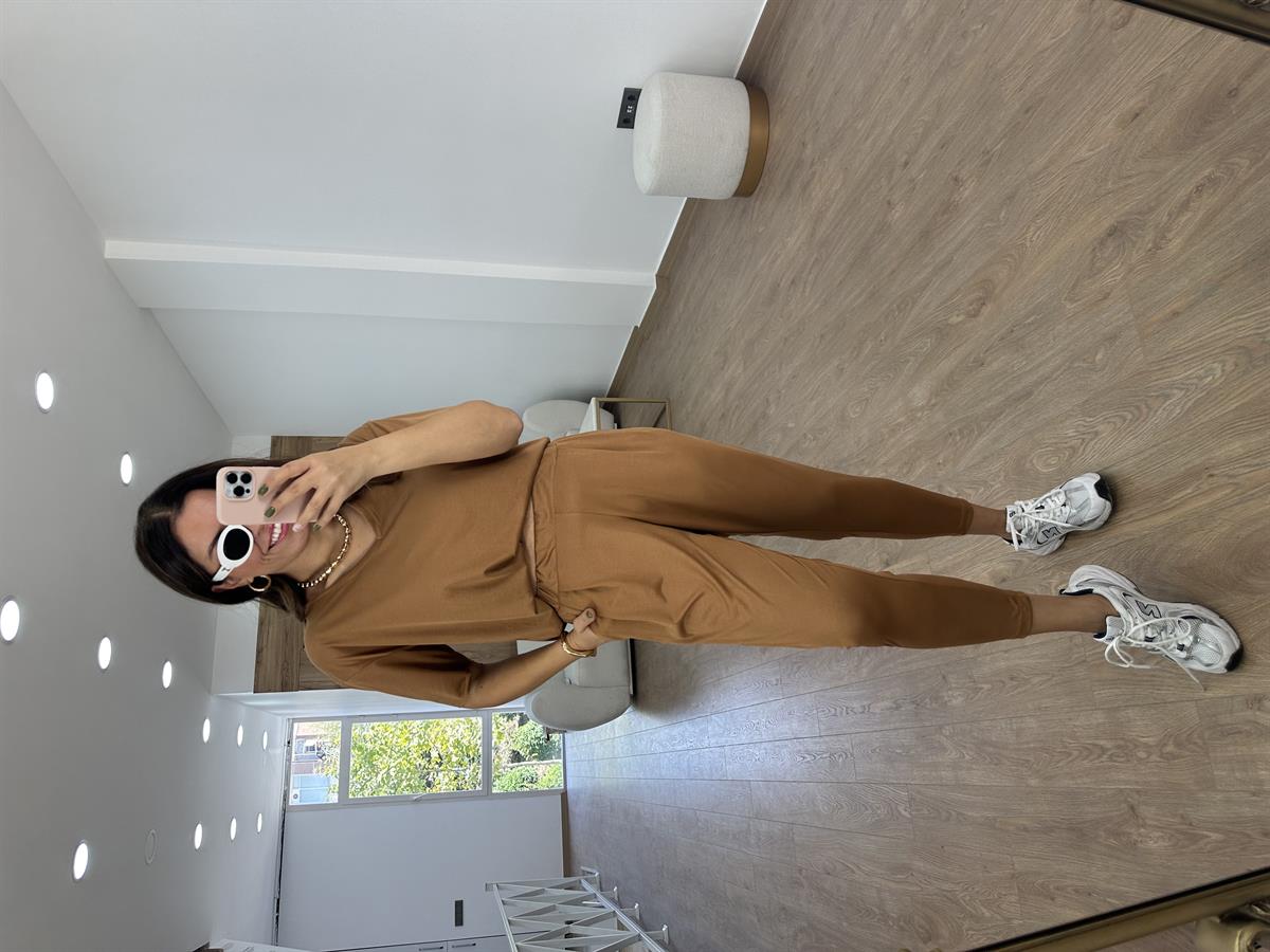 %100 Modal Şalvar Pantolon-Camel