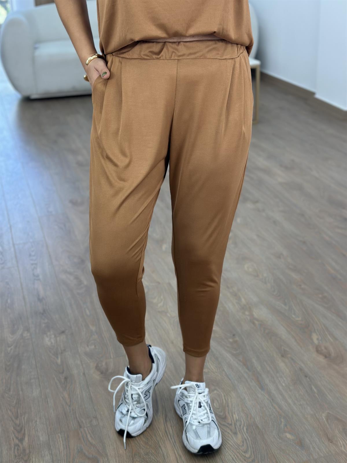 %100 Modal Şalvar Pantolon-Camel