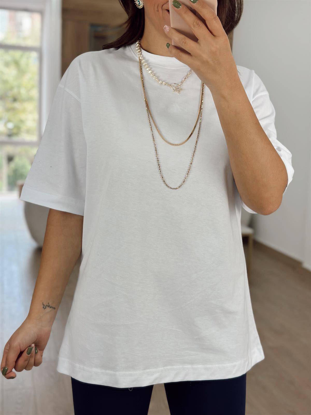 %100 Pamuk Basic Oversize Tişört