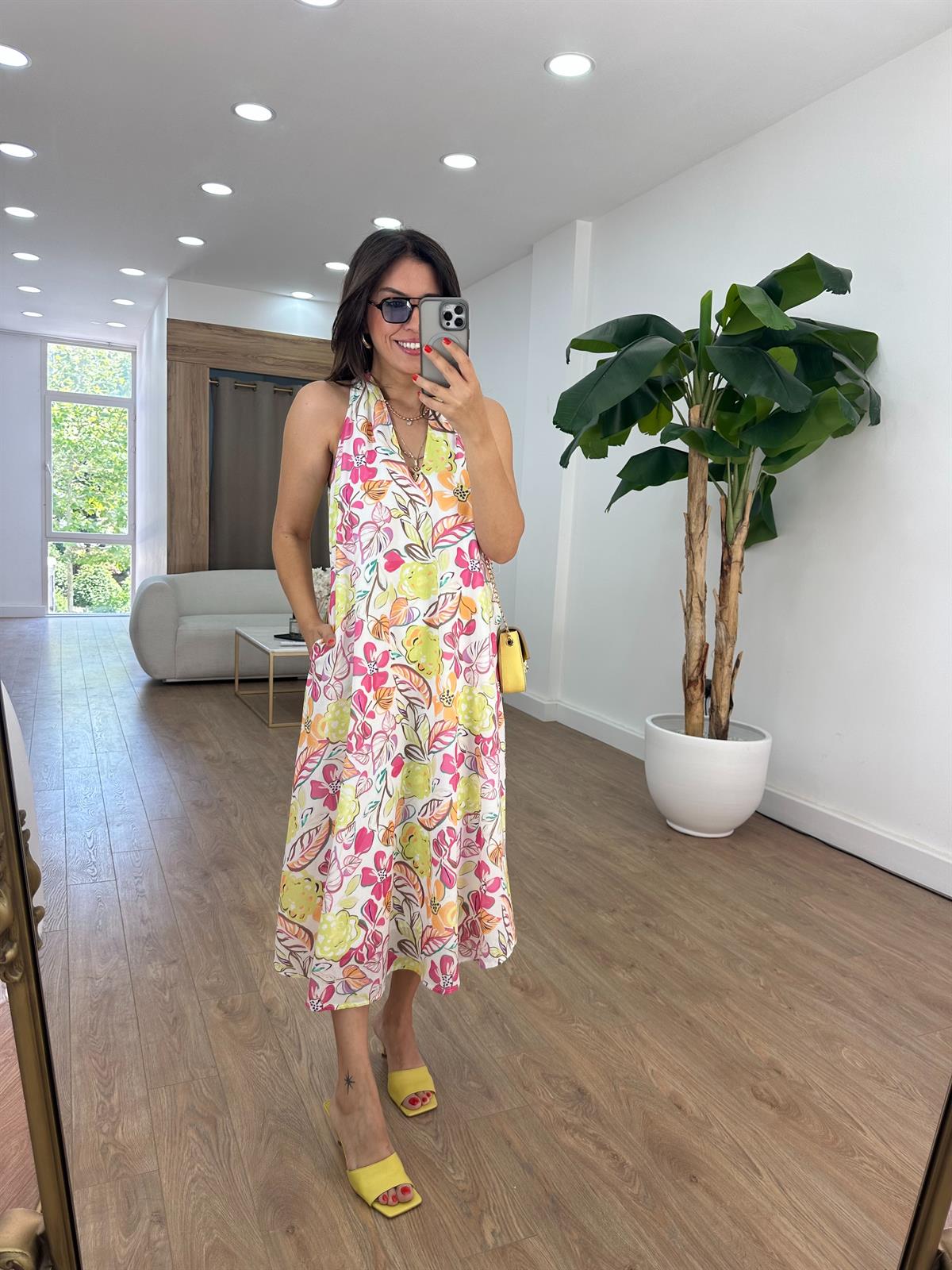 %100 Pamuk Çiçekli Elbise