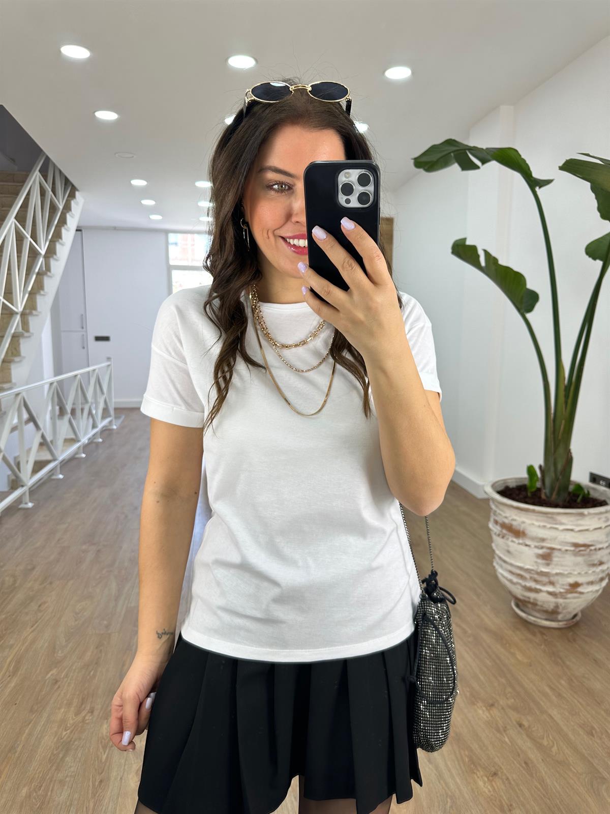 %100 Pamuk Double Kol Tshirt