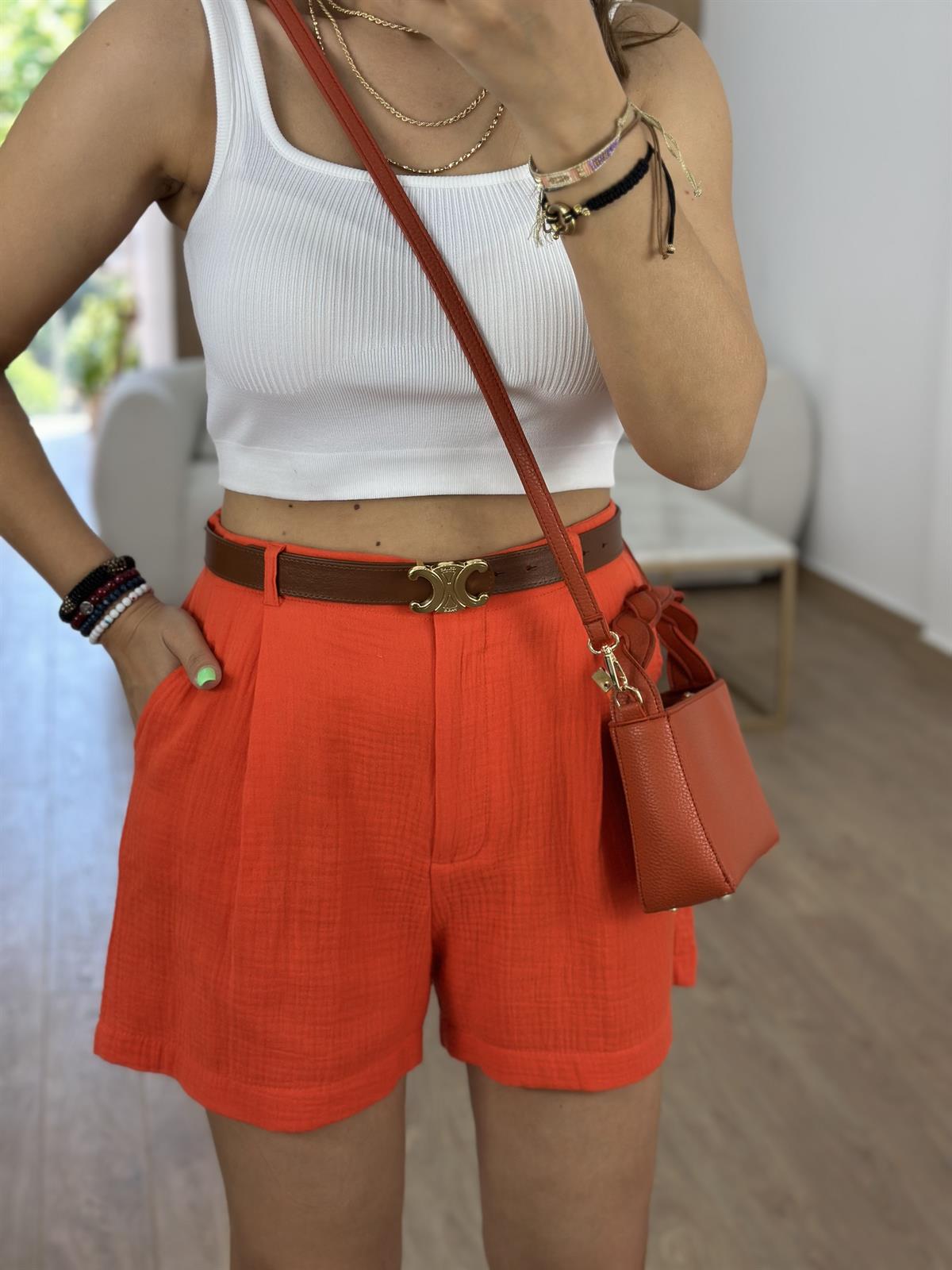 %100 Pamuk Müslin Takım-Nar Çiçeği