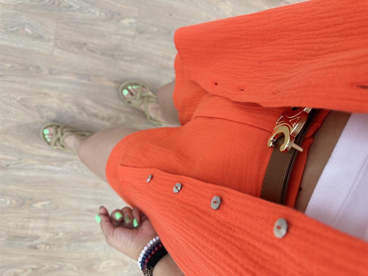 %100 Pamuk Müslin Takım-Nar Çiçeği