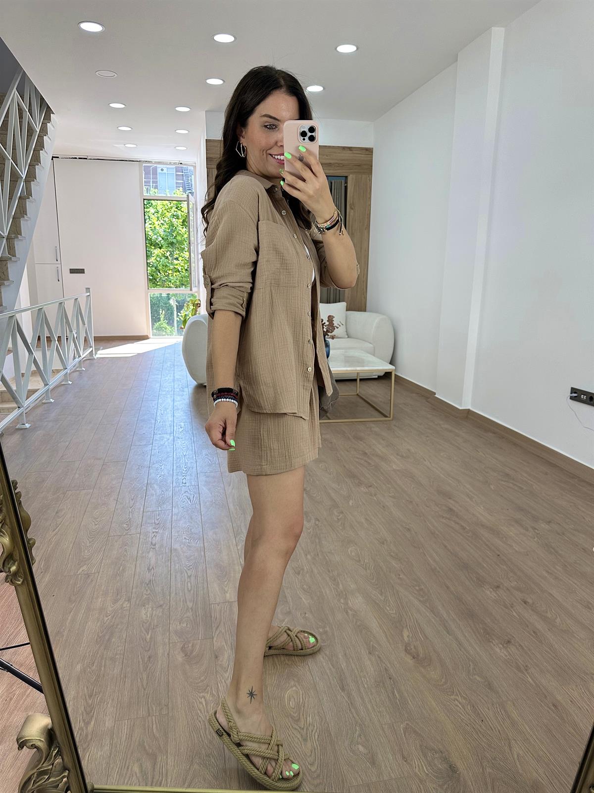 %100 Pamuk Müslin Takım-Vizon