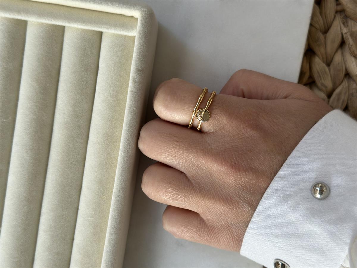 2 Sıralı Gold Ayarlanabilir Yüzük