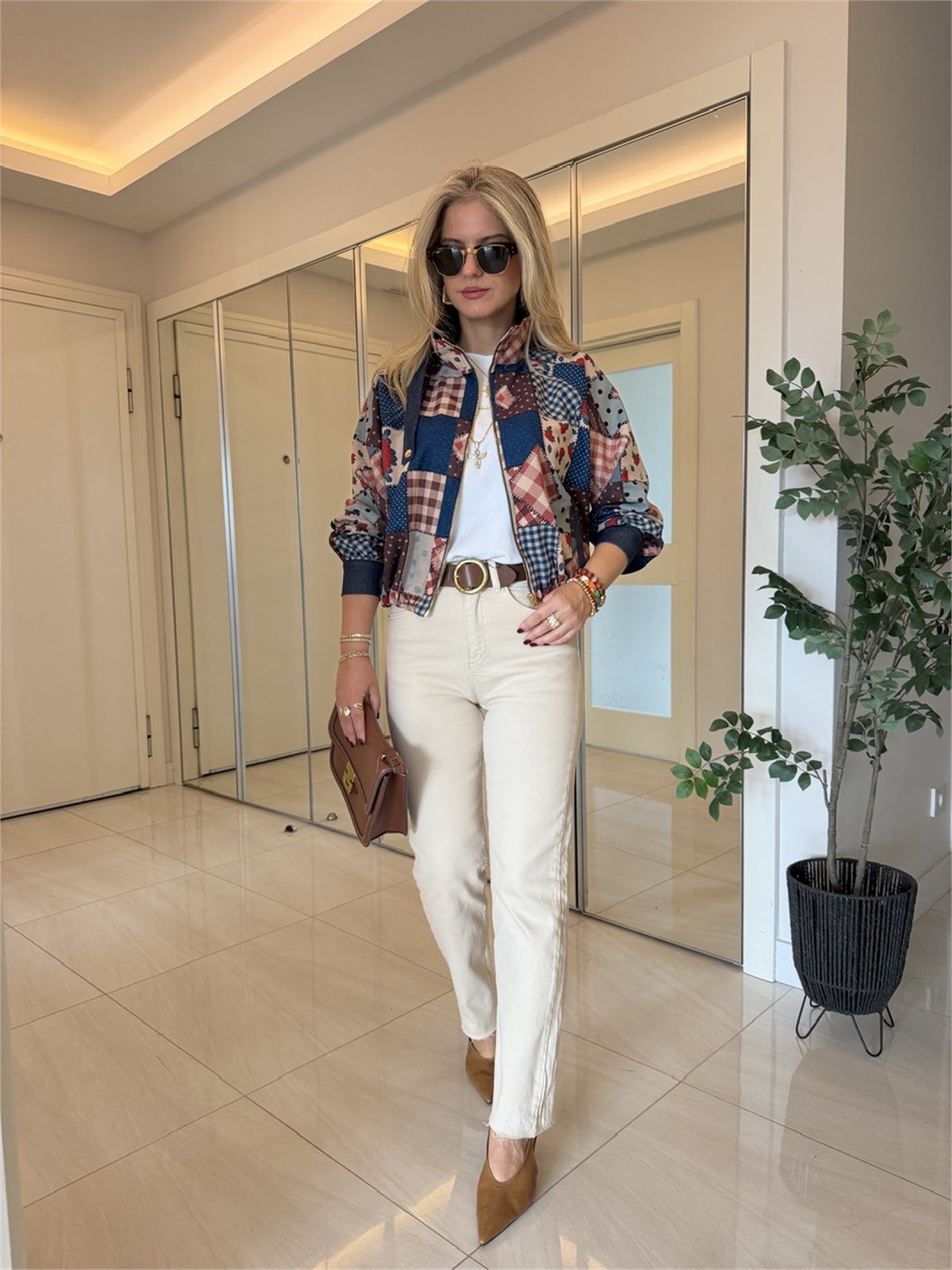 Likralı Kesik Paça Boyfit Jean-Taş