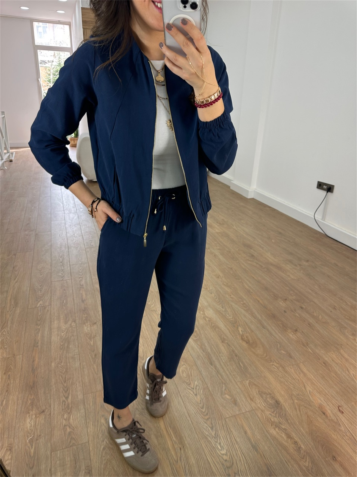 Fermuarlı Pantolon Ceket Takım - Lacivert
