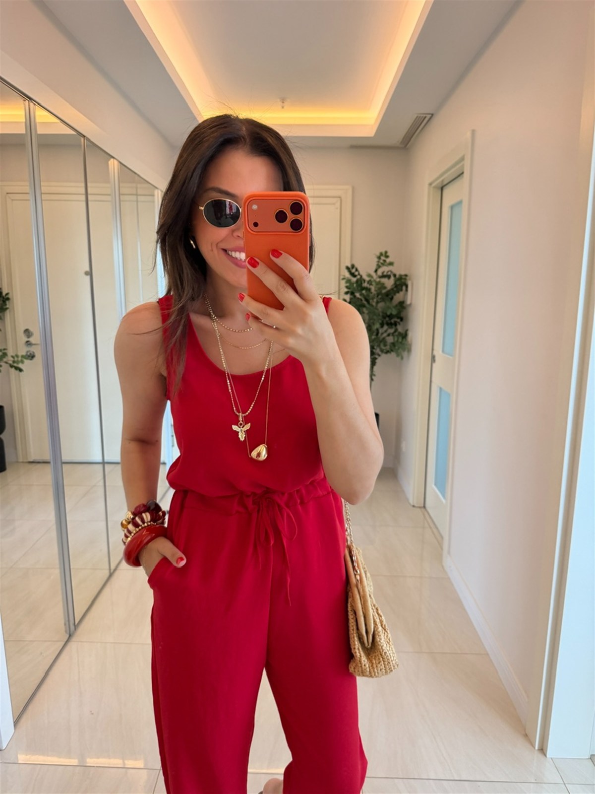 Beli Lastikli Tiril Tulum - Kırmızı
